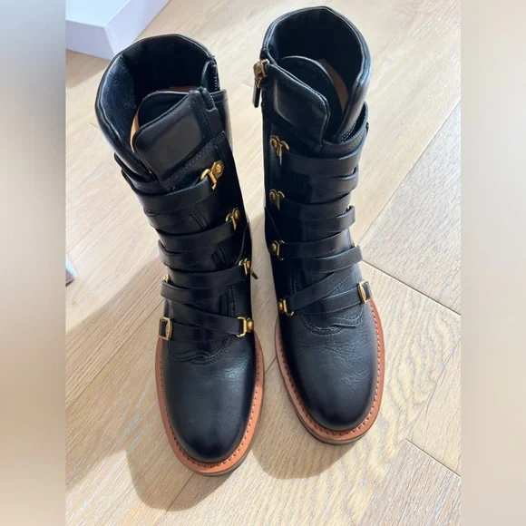 CD Christian Dior Rider Wildior J'ADORE Black Leather Boots Size EU5.5 US 35